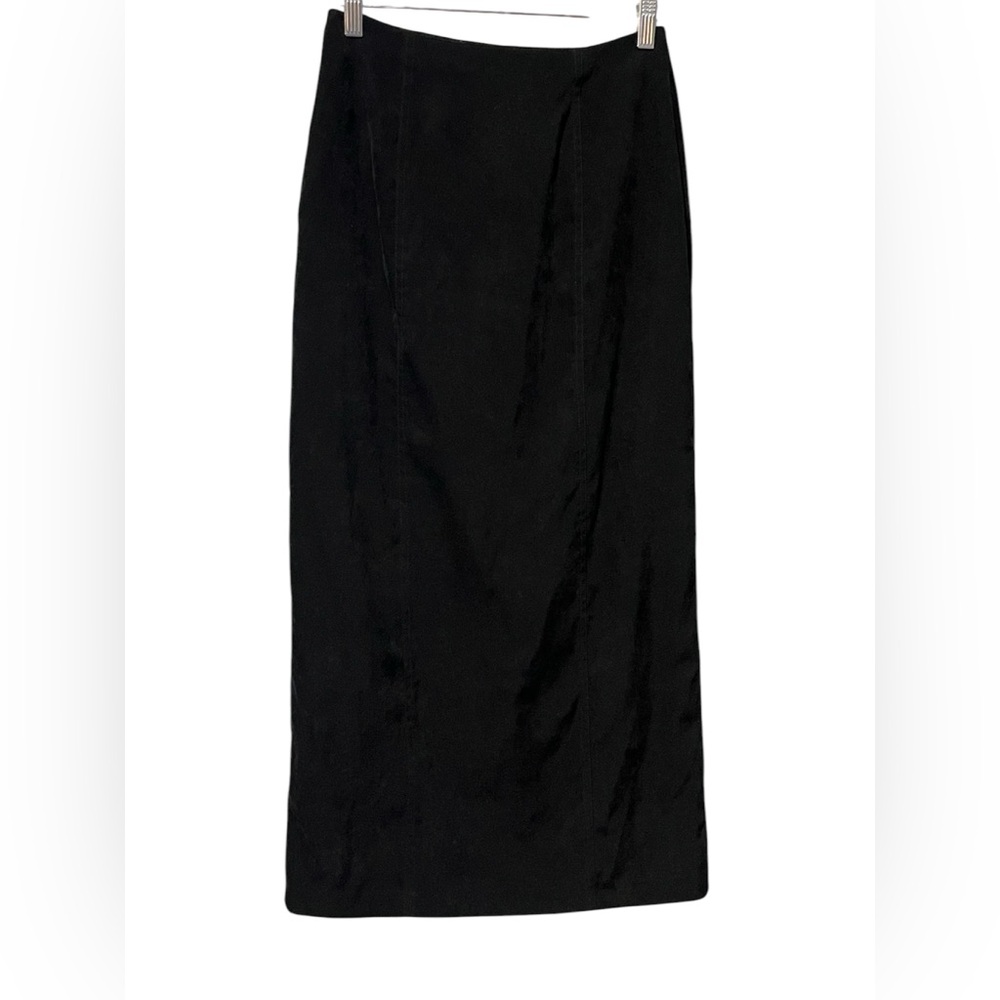 Cambridge Dry Goods Vintage Suede Like Maxi Skirt Black Size 6